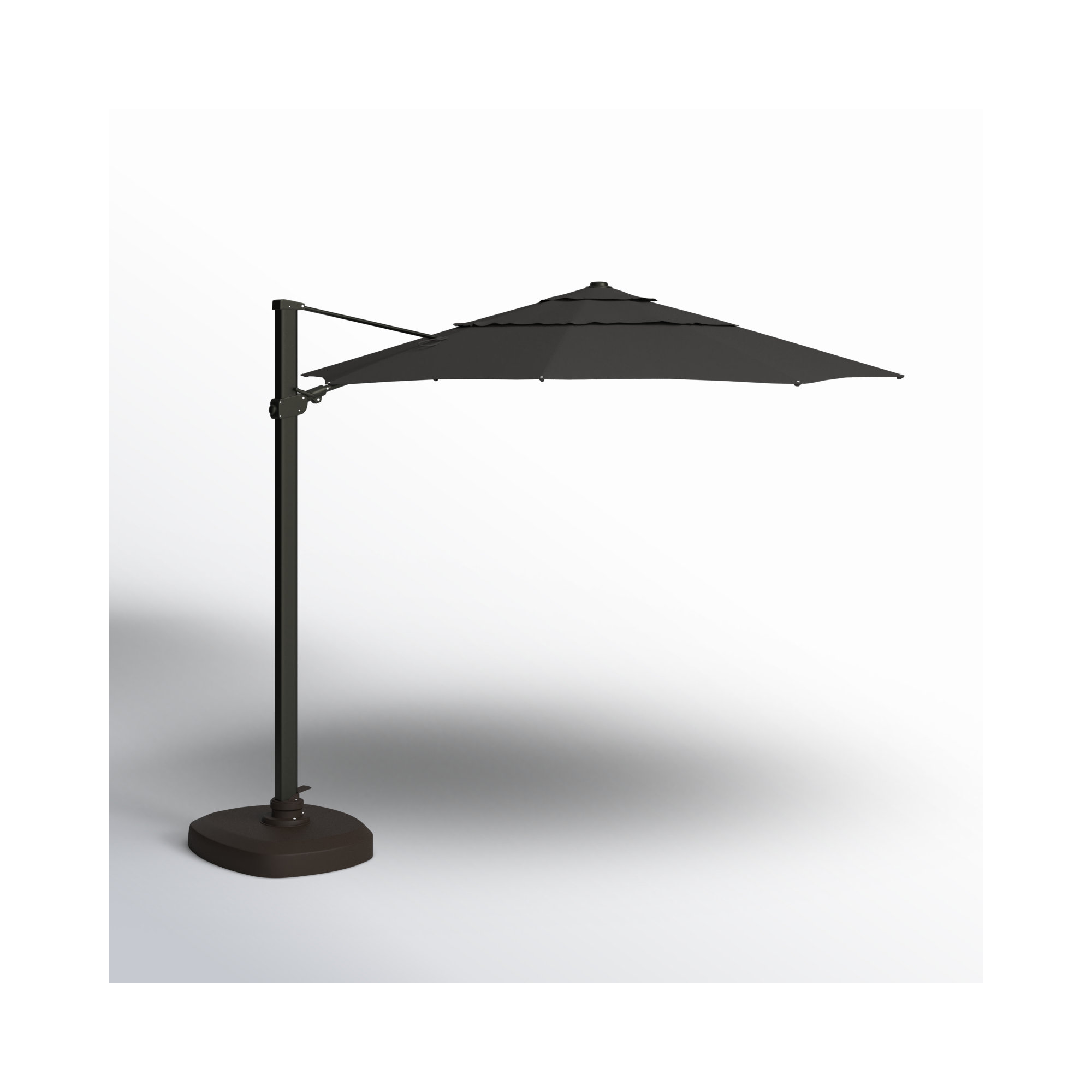 12.3' Cantilever Sunbrella® Umbrella, Black, Canvas Raven Black Sunbrella® Canvas