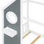 Lit simple avec glissade, bande lumineuse en forme de boule, lit plateforme en bois avec façade, panneau d'ameublement amusant-133474716