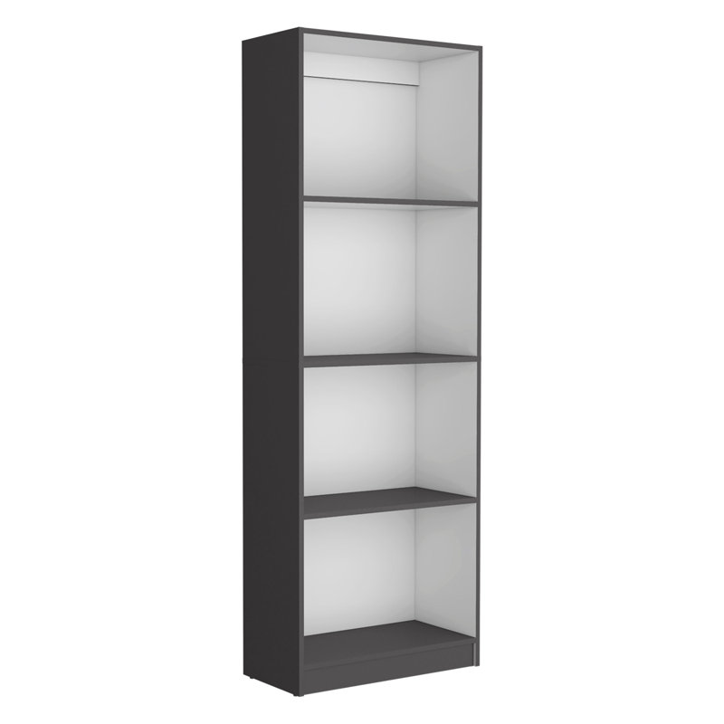 Bibliothèque standard H 71,1 "x l 67" Britnai, Blanc / Gris