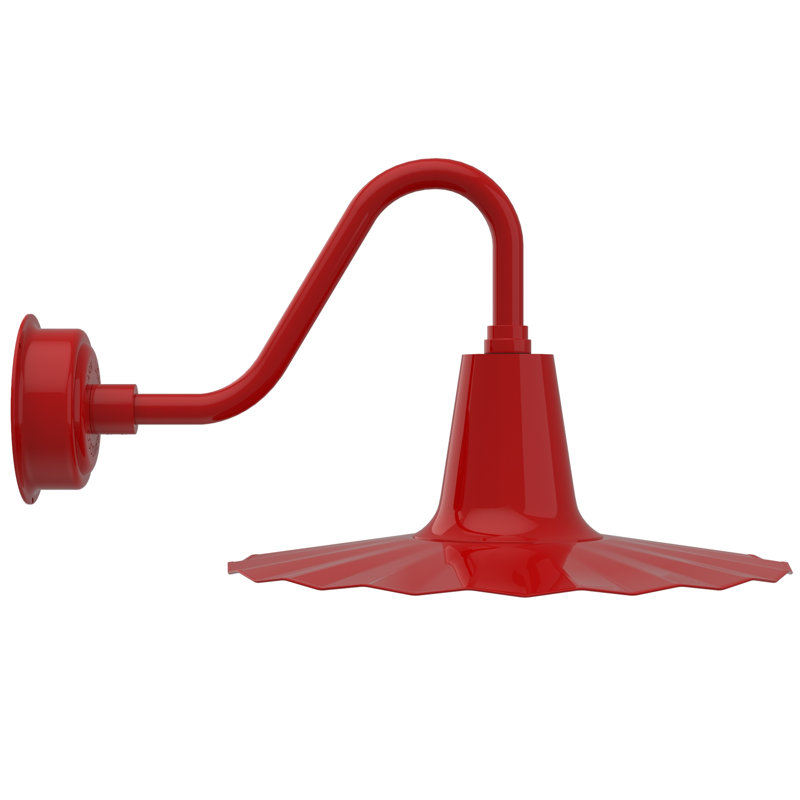 Luminaire de grange d’extérieur à del Iris, H 7,5 po x l 20 po x P 20 po, rouge