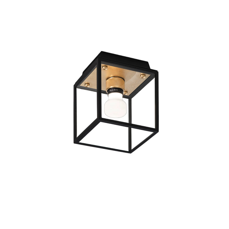 1 - Light Outdoor Flush Mount, Brass