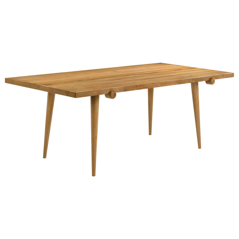 Table de salle à manger rectangulaire Fabra de 79 pouces en bois couleur miel