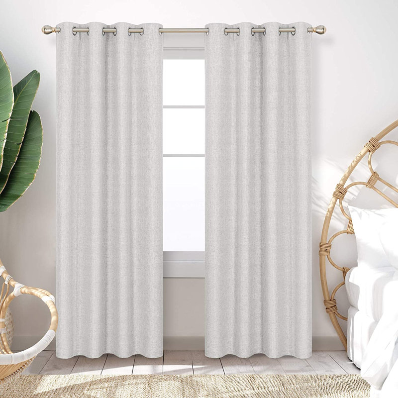 Rideau en polyester Mindarie, L 52 po x L 84 po, Crème