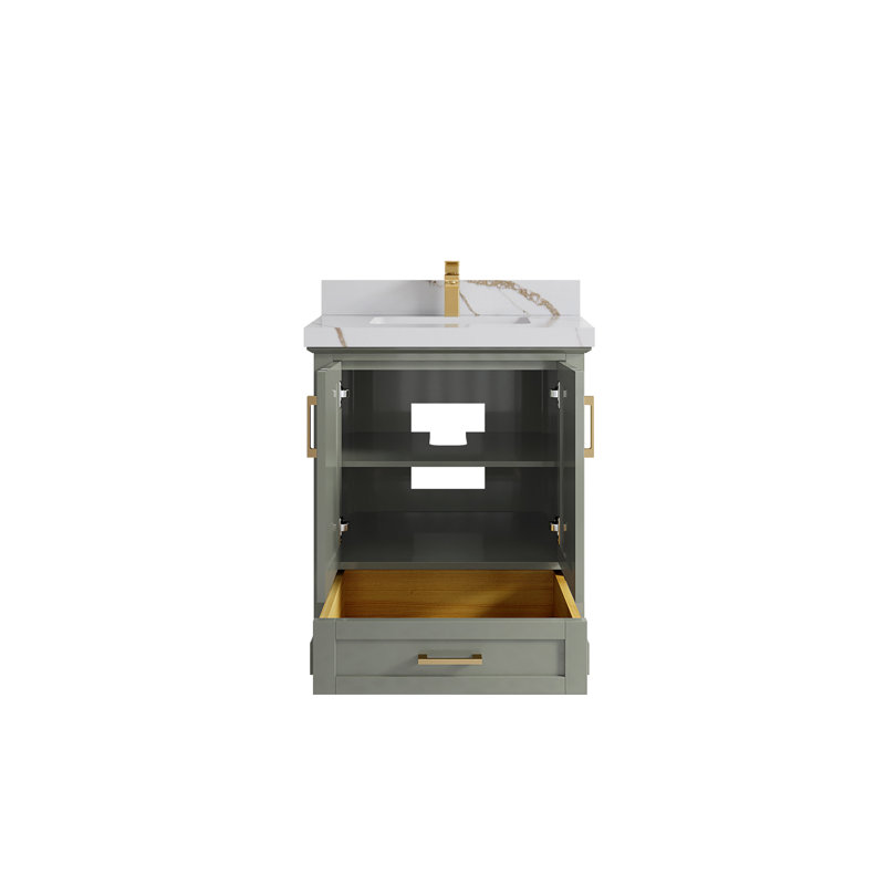 Boston 30 po X P 22 po De salle de bain Quartz, Or Calacatta