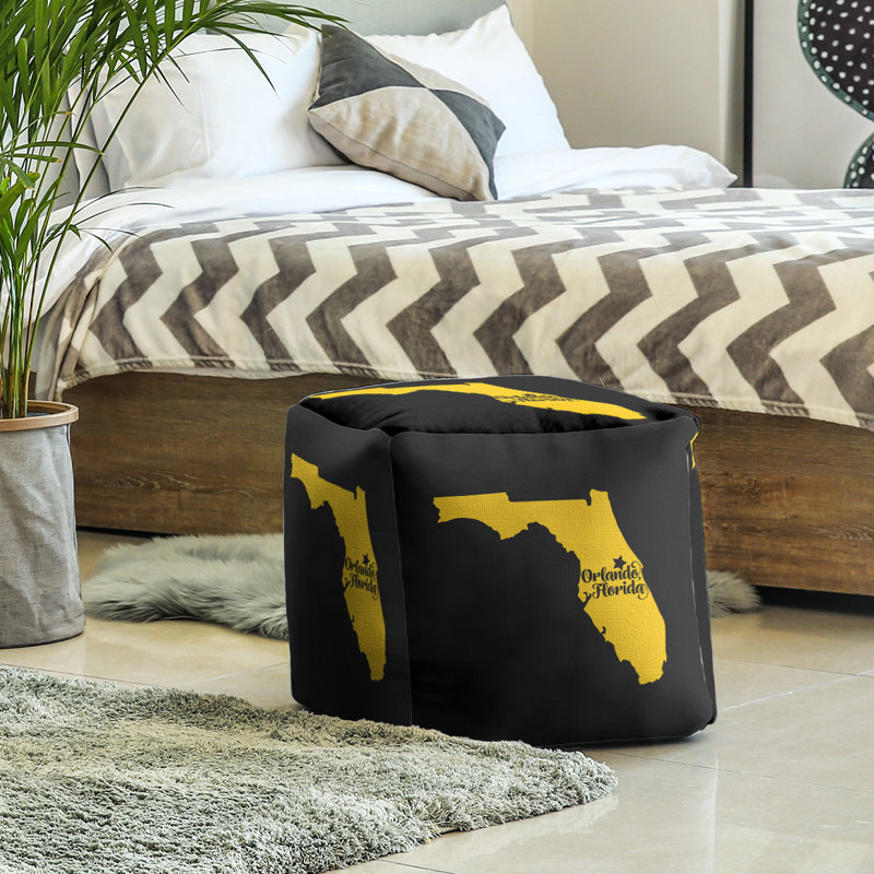 Repose-pieds cube en floride orlando, Noir / Jaune