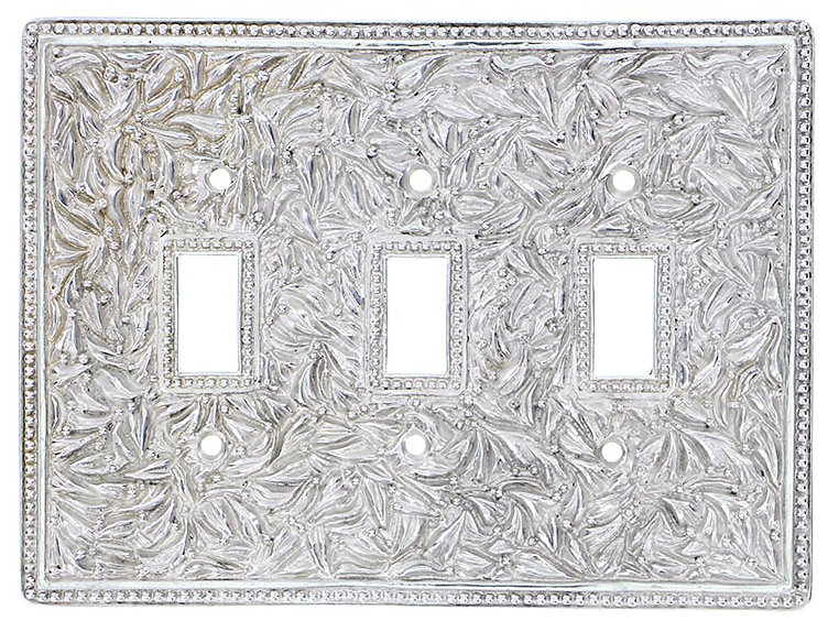 San Michele 3-Gang Toggle Light Switch Wall Plate, Polished Nickel