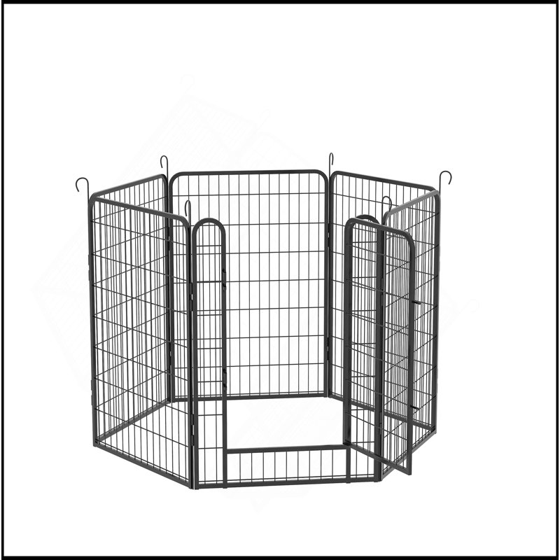 Parc pour enfants en métal 6 panneaux avec barrière, 39,37 "H
