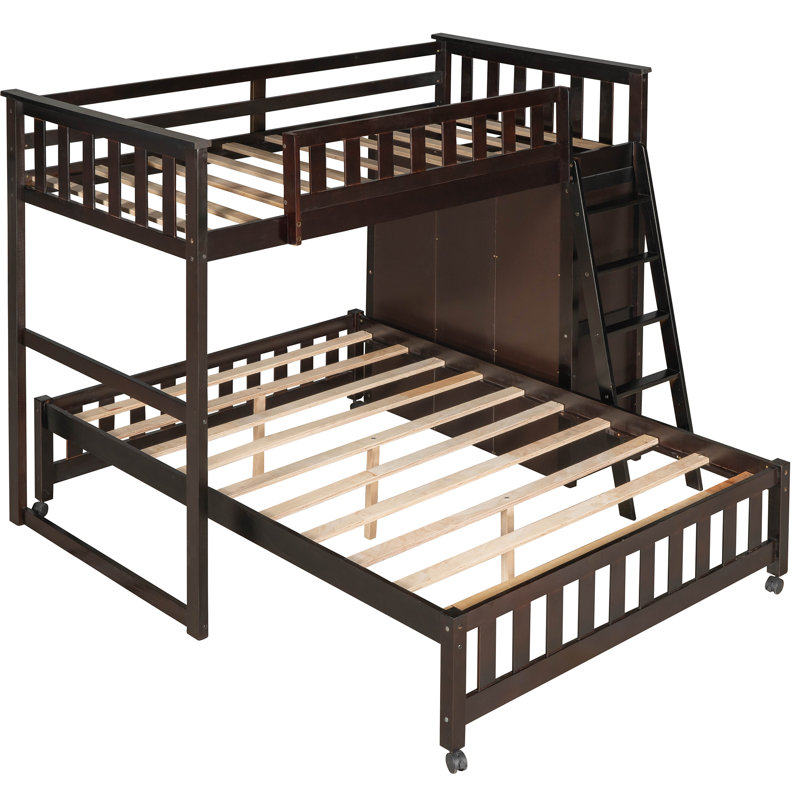 Lit superposé simple au dessus d'un lit double Emree Kids, Espresso
