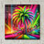 «Palm Tree Abstract 1» par Rey Klimt, art mural en verre acrylique-1270091641