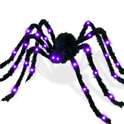 Araignée poilue noire 4,9 pi. 26LED