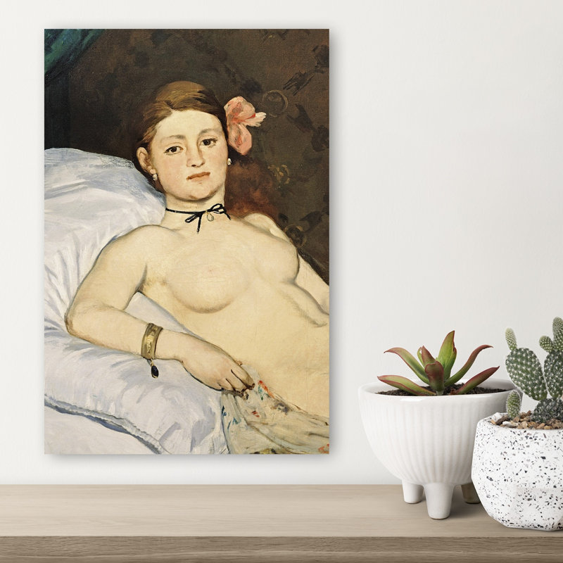 Olympia, 1863 Impressionnisme abstrait contemporain, H 18 po x l 12 po