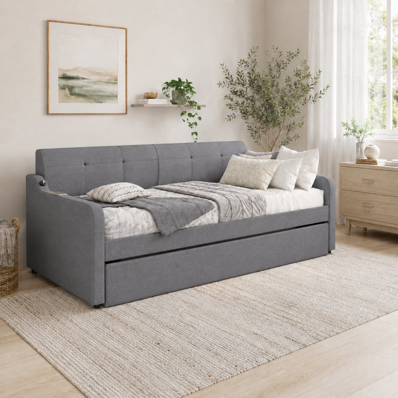 Katoria Upholstered Daybed, Gray