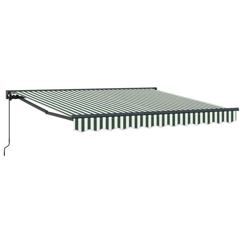 VidaXL Retractable, Striped, Green/White/Black, 350cm W x 250cm D