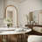Modern Round Dining Table, Sintered Stone Tabletop With Lazy Susan, Carbon Steel Base Pre-Assembly-118556705-118556711
