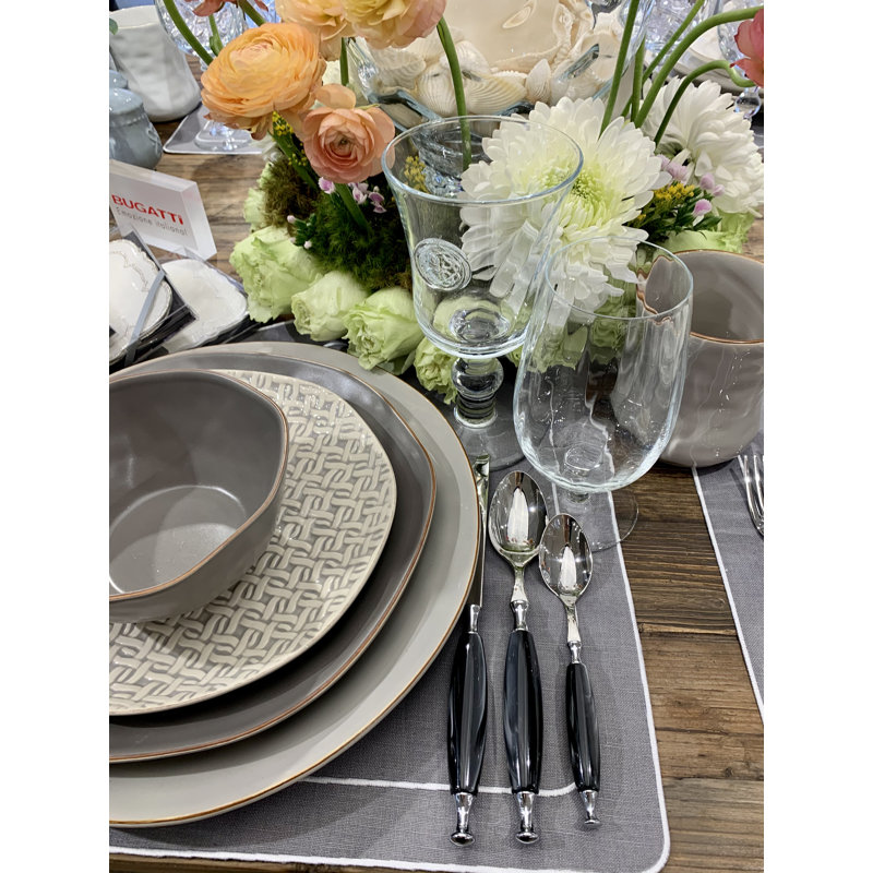 Country 5 - Piece Stainless Steel Flatware Set - Service for 1, Black
