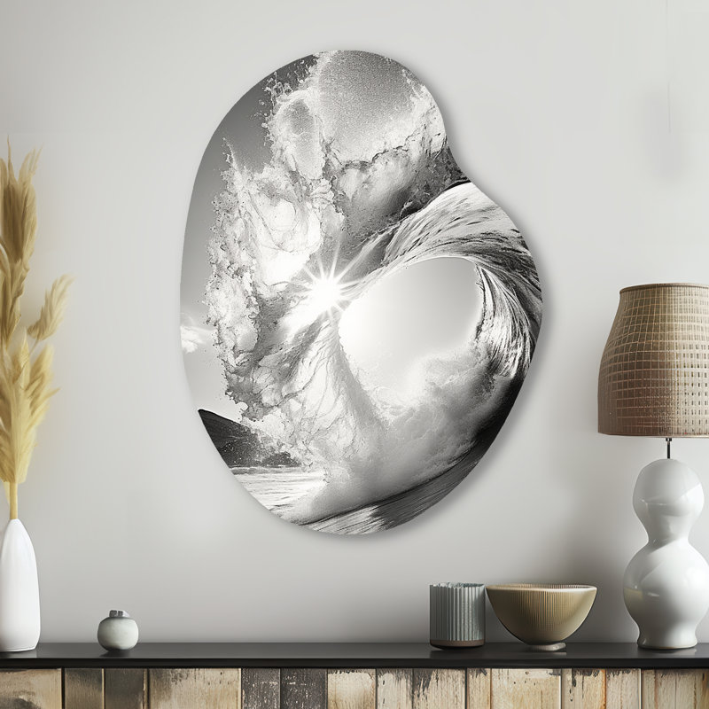 Pollitt - art mural asymétrique en métal Coastal Beach, H 38 po x l 28 po x P 1 po