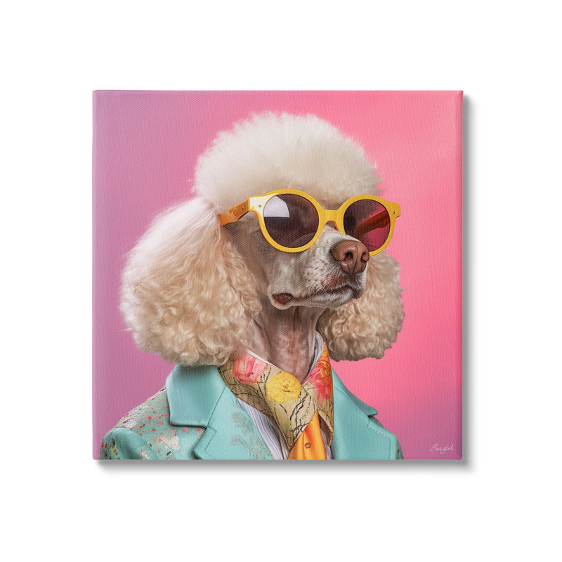 " Stylish Poodle Portrait " by Roozbeh, 30" H x 30" W x 1.5" D