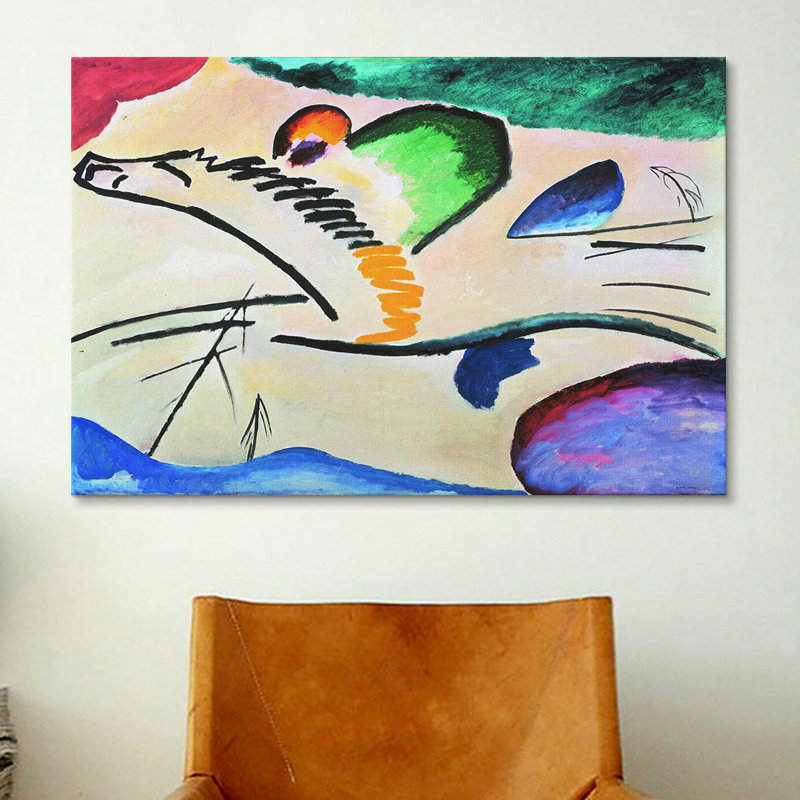 " Lyrically (Lyrisches) " by Wassily Kandinsky, 40" H x 60" W x 1.5" D, No Mat, Wrapped Canvas