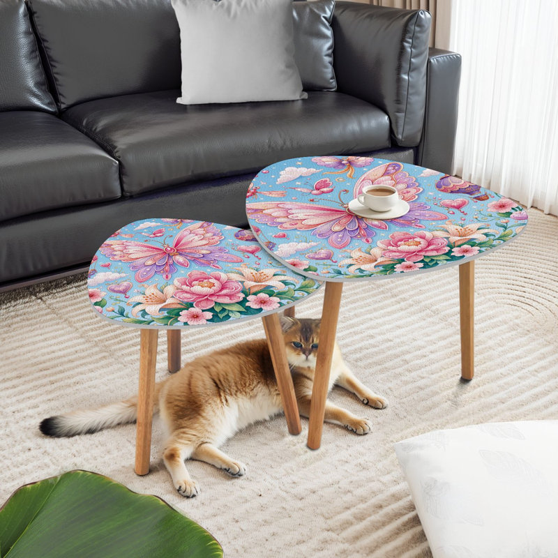 Ensemble de 2 tables basses gigognes Triangle