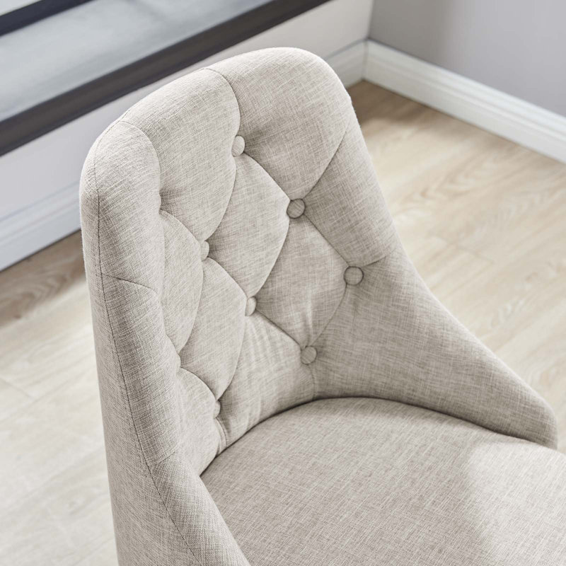 Fauteuil de bureau performant, pivotant et touffeté Distinct, Mélange de polyester beige, Noir