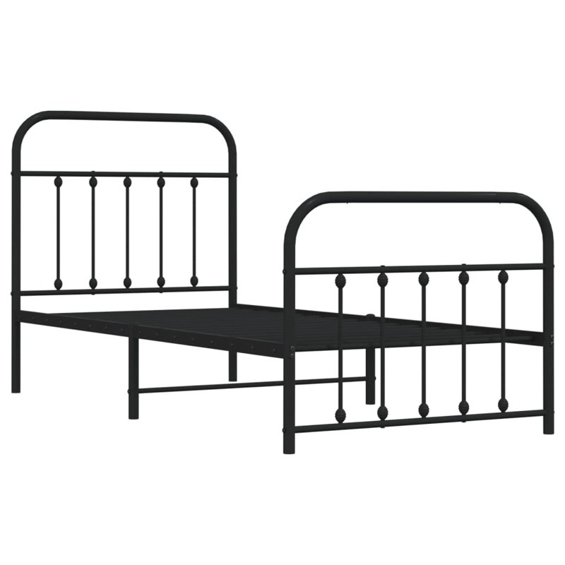 Winsford Bed, Black, European Single (90 x 200cm)