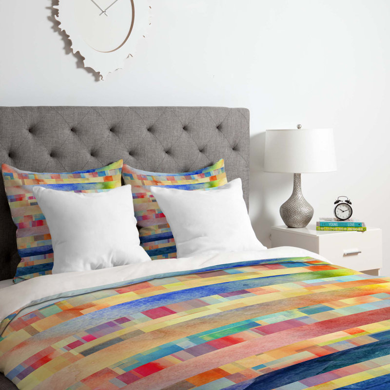 Jacqueline Maldonado Polyester Abstract Duvet Cover, Queen Duvet Cover + 2 Standard Shams