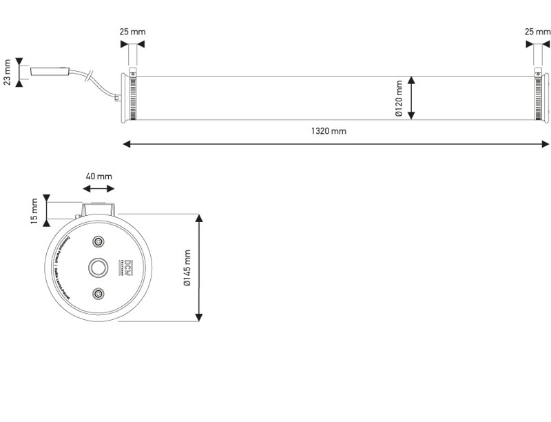 Pendant, 5.7087" H x 51.9685" W x 5.7087" D