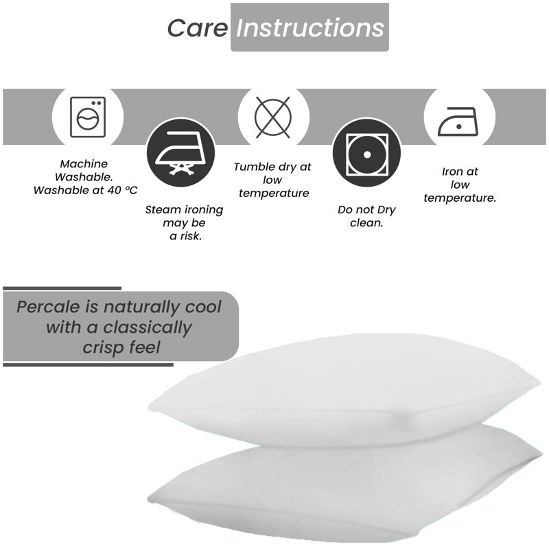 Cotton Blend Pillow Case, White