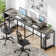 L Shaped Desk with Shelves 95 Inch Reversible Corner Computer Desk or 2 Person Long Table