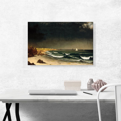 "Approche de la plage près de Newport 1862" par Martin Johnson Heade - reproduction d'art sur toile tendue