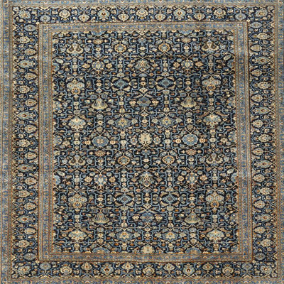 Tapis bleu/brun/beige traditionnel Mahanoy