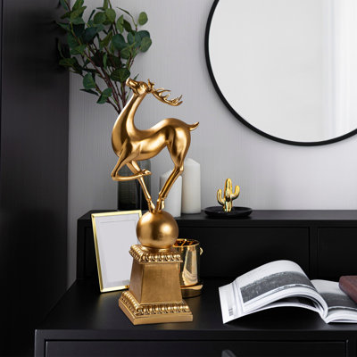 Elegant Decorative Object, Gold Color, 5.9 x 22.4 x 8.3 inches | 100% Polyester, Lightweight & Durable | Perfect for Home Décor, Accent Pieces, and Stylish Displays in Any Room
