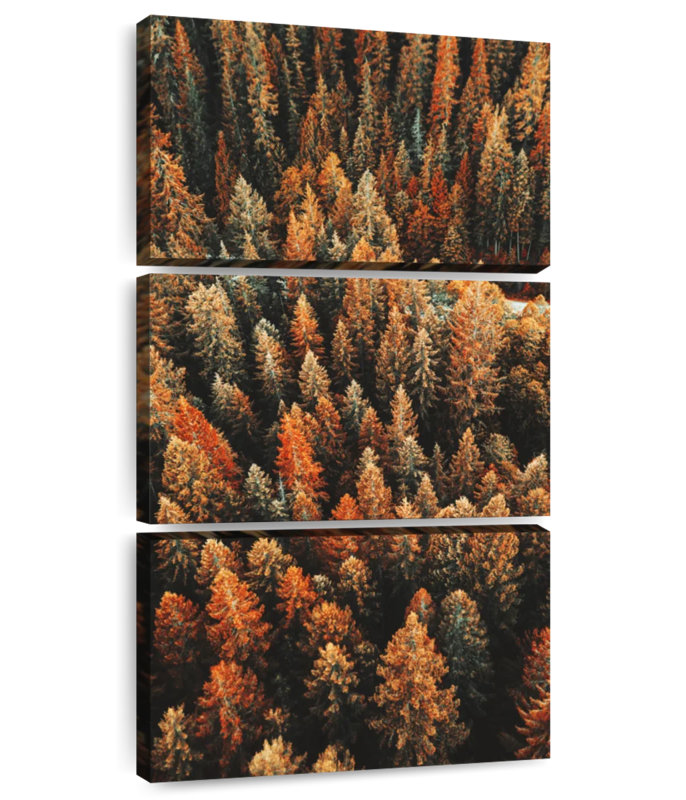 Forêt de pins en automne, H 27 po x l 12 po