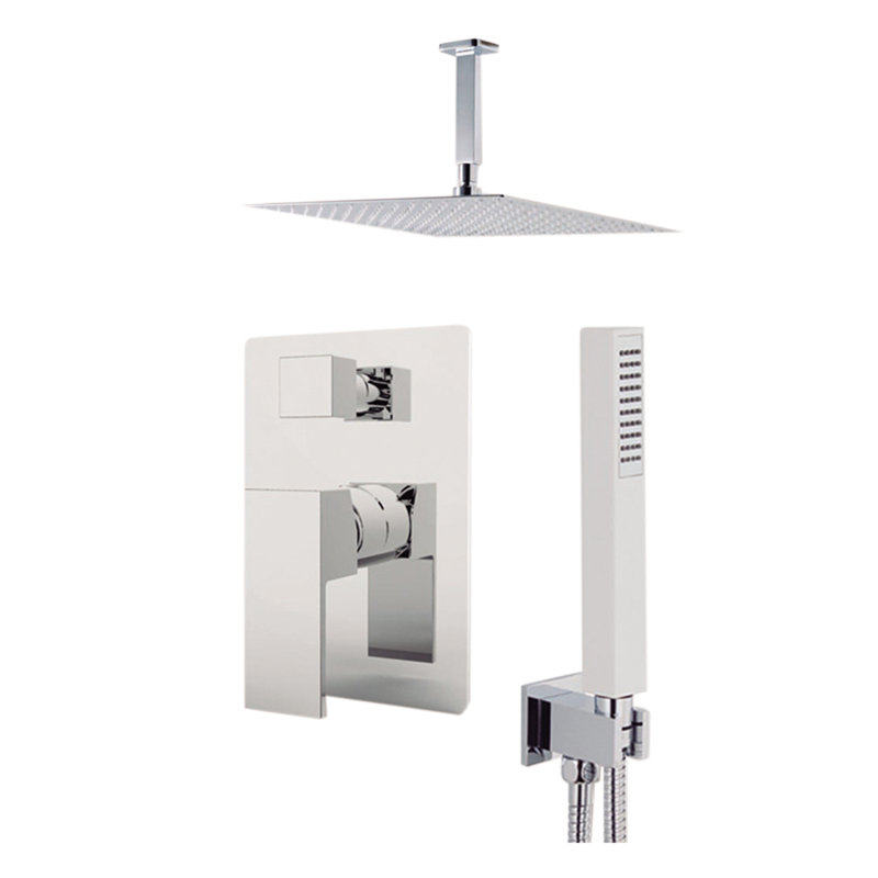 Robinet de douche Milan avec valve brute, Chrome, 8"