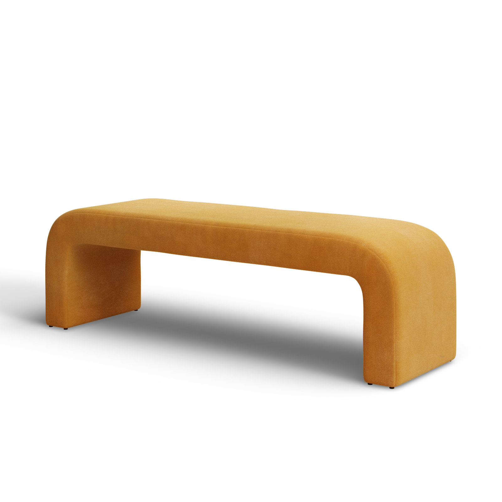 Daine 62" Linen Bedroom Bench, Butterscotch Velvet