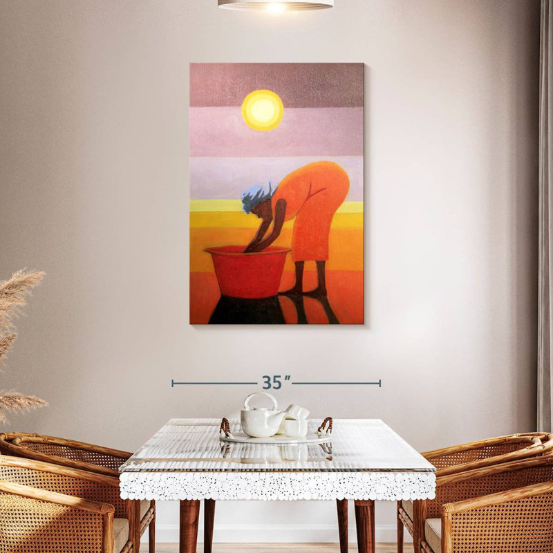 Leisha The Red Bucket, 45" H x 30" W