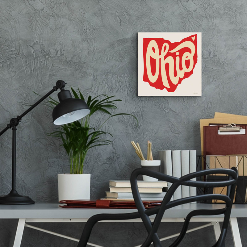 Art mural en verre épique «Ohio Love» par Molly Mattin, 12 po x 12 po