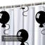 Rideau de douche noir avec 12 crochets-127289233