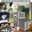 Maison pour chat 3 pièces avec double toit ouvrant, abri pour chat en bois résistant aux intempéries avec base surélevée et pieds en caoutchouc