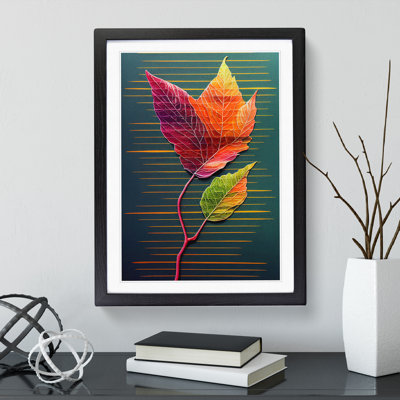 Abstract Leaf Stripes - Wall Art