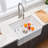 Farmhouse Kitchen Sink with Grid and Strainer