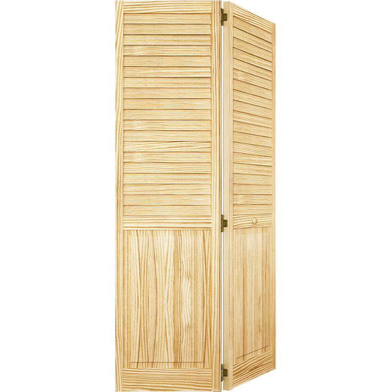 Porte pliante en demi-panneau à persiennes en bois non fini Plantation, 32 po x 80 po