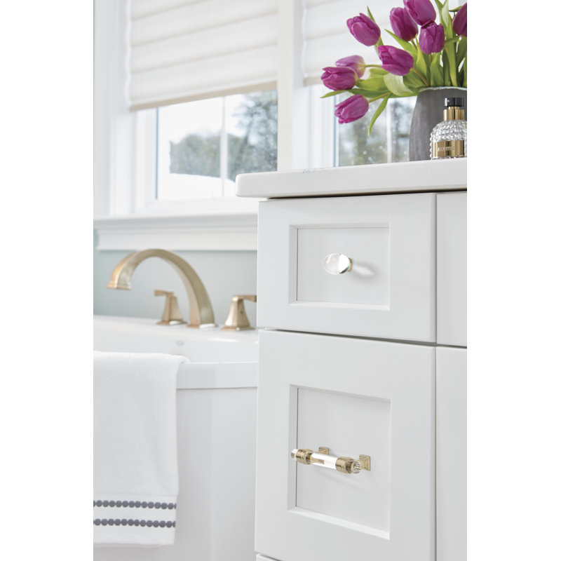 Glacio 8" Clear and Golden Champagne Modern Bar Pull