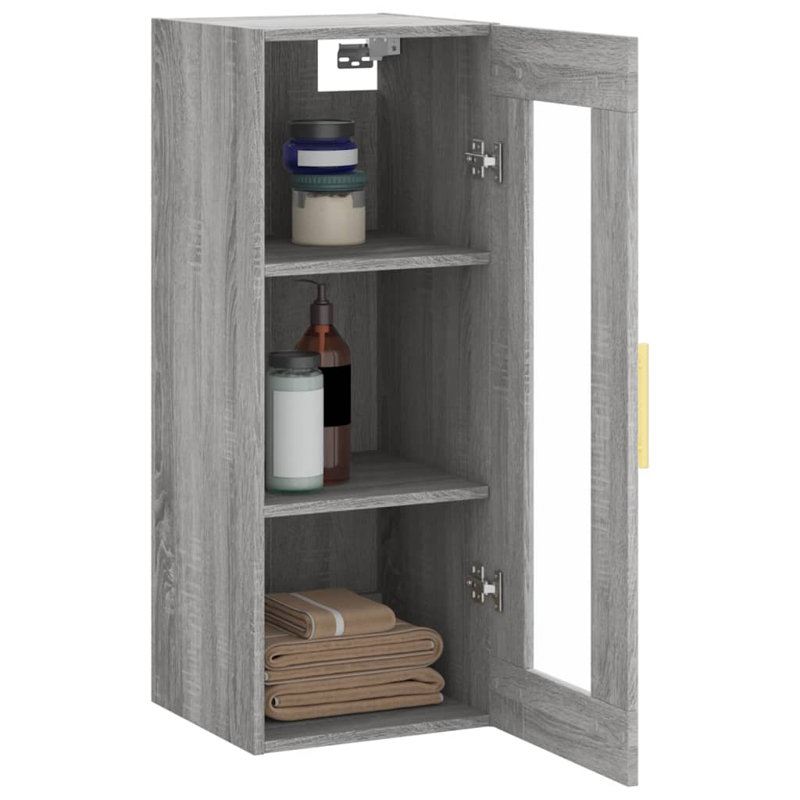 Merin Wall Bathroom Cabinet, Grey Sonoma