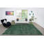 Tapis turc contemporain fait à la main 7,6 x 11,5 pi de couleur vert foncé uni