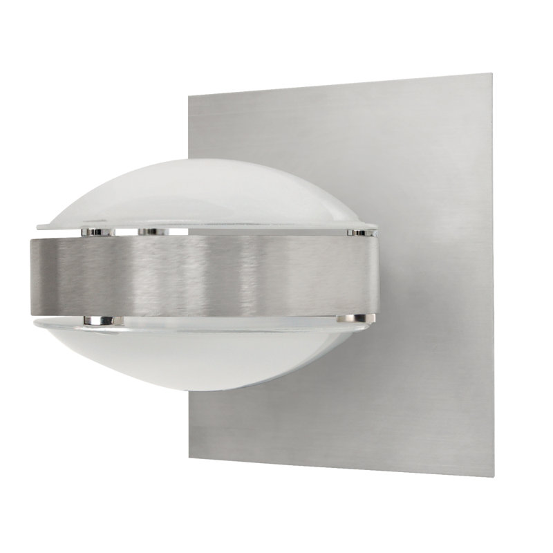 Applique murale 1 lumières Optos, Aluminium brossé, Givre / Givre