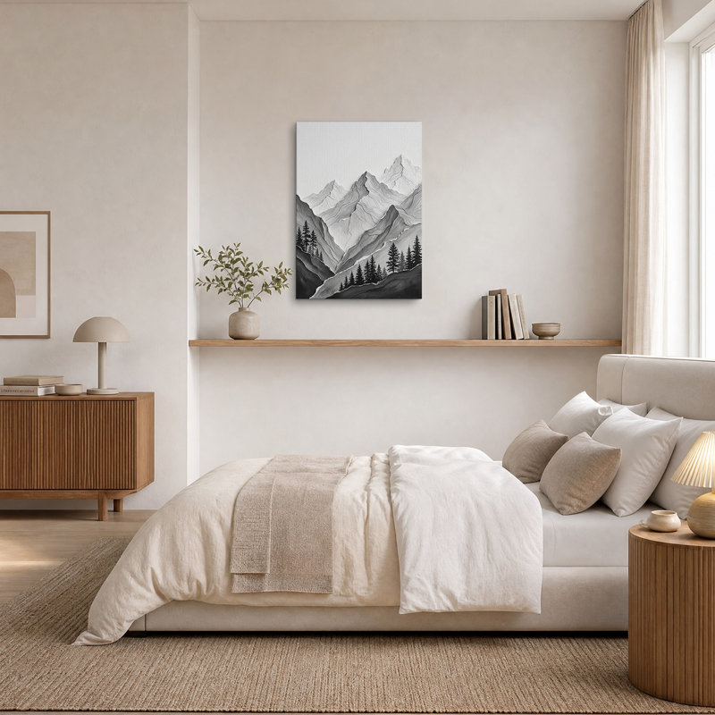 Art mural sur toile noir et blanc, H 40 po x l 28 po