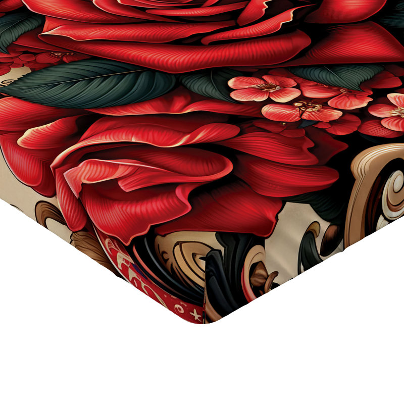 Microfiber Floral Fitted Sheet, Twin XL Fitted Sheet