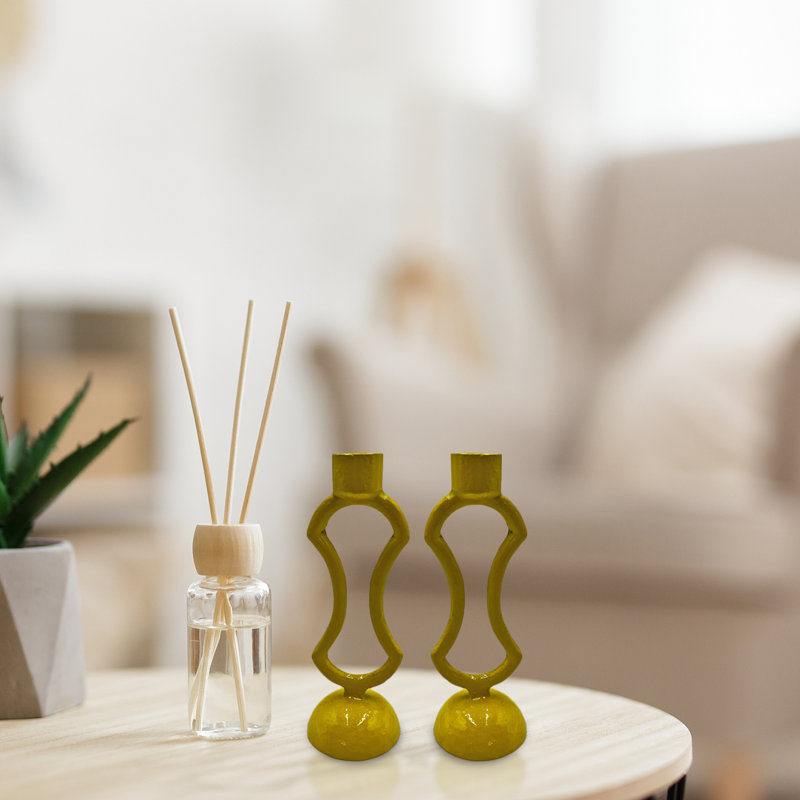 Chandelle conique en aluminium 9 "H, Citron
