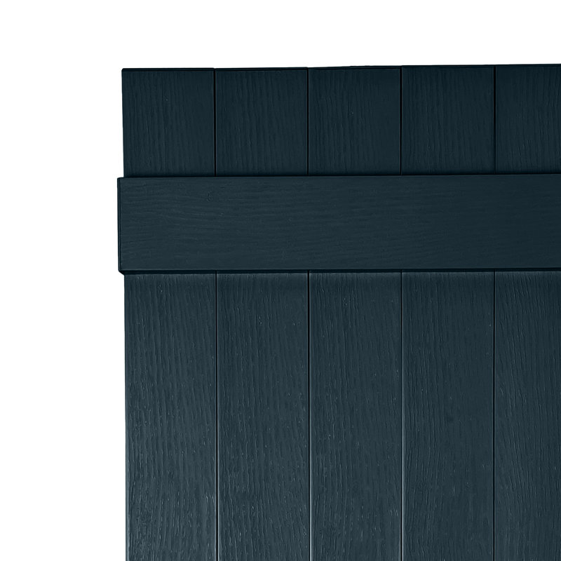 Persiennes personnalisées à 5 planches fermées, Bleu Bedford, 64"